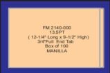 Letter sized FULL END TAB 13.5 Pt File folders- Box of 100 Manilla